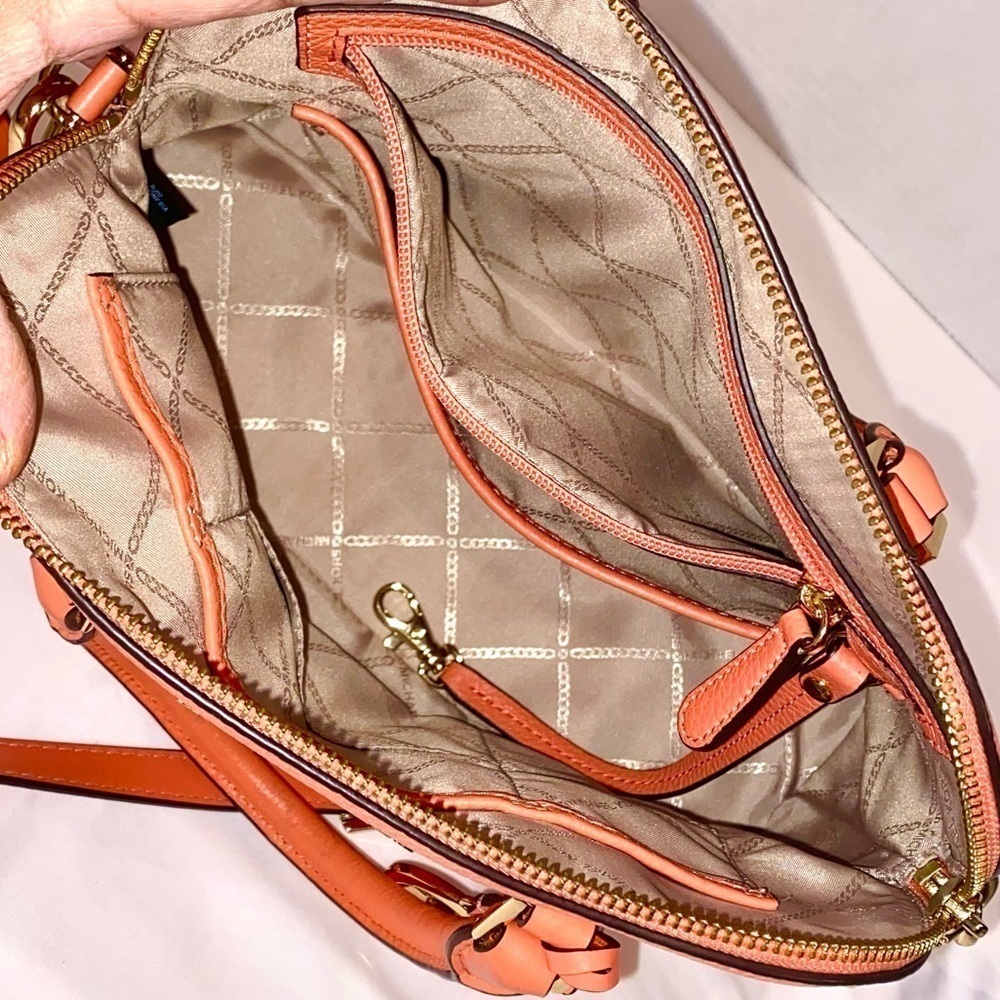 LIKE NEW — Michael Kors Bedford Legacy Satchel in Melon - Picture 9 of 11